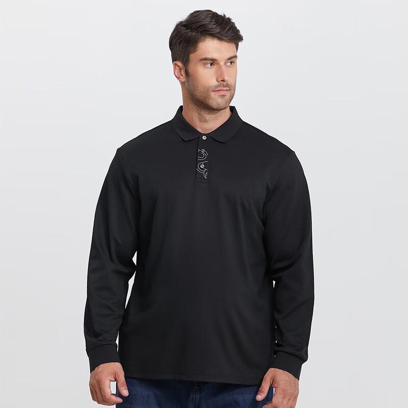 Dibinze Men's Plus Size Long Sleeve Polo Shirt