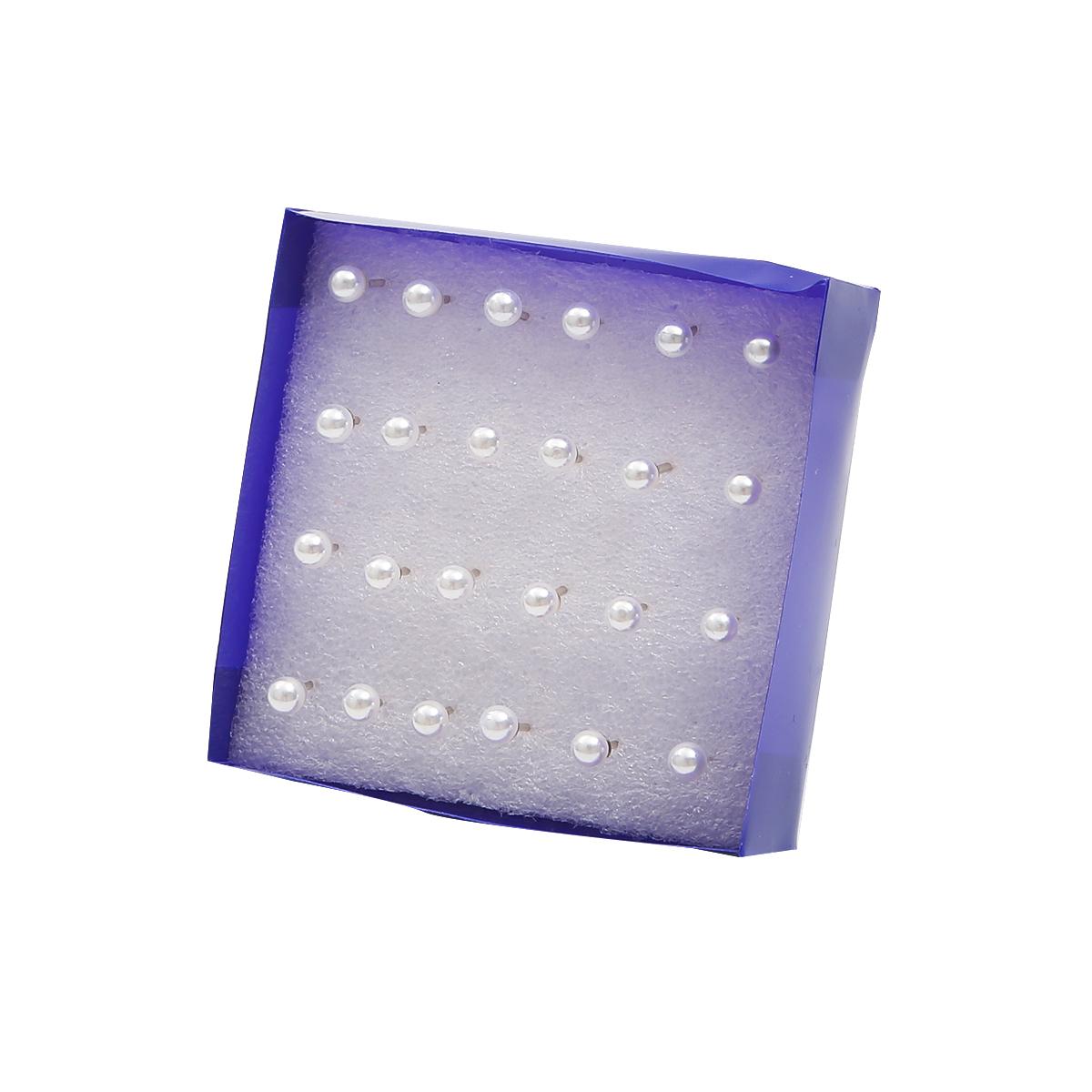 

12 пар серег-гвоздиков с искусственным жемчугом, набор серег для женщин и детей с коробкой, серьги, ювелирные изделия