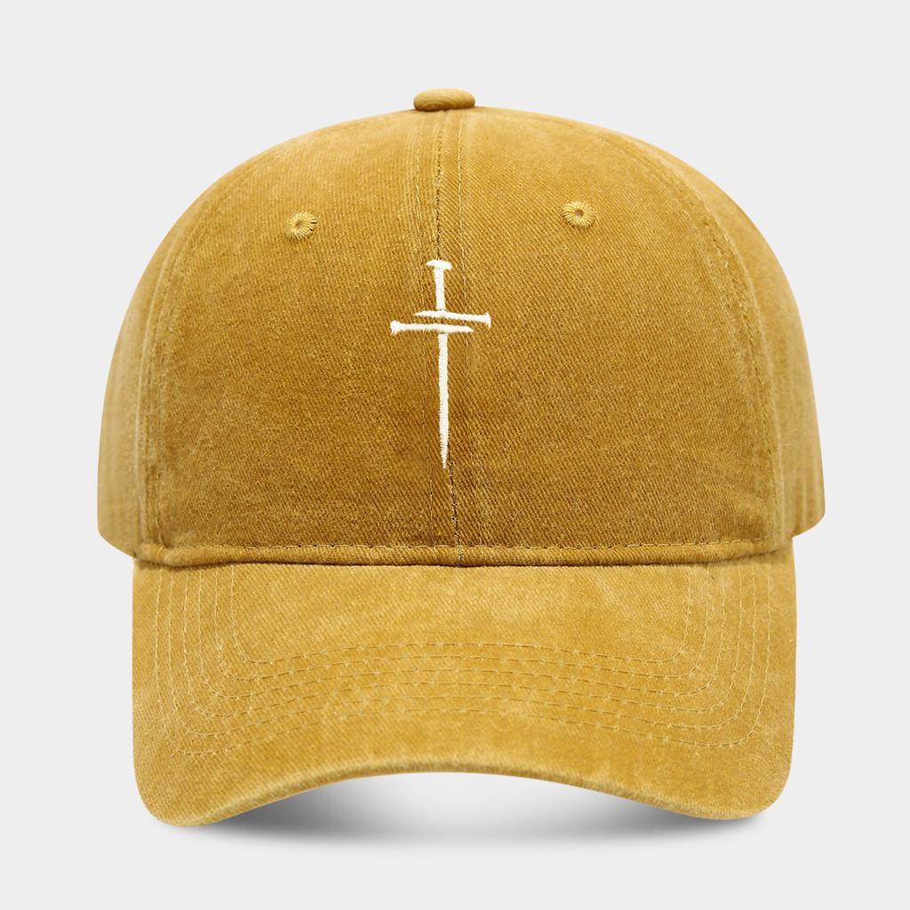 Streetwear Baseball Cap With Cross Stud Embroidery For Casual Men Women