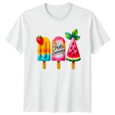 Hello Summer Popsicle Food Drink Unisexs TShirt Unisexs Graphic Tee Unisex