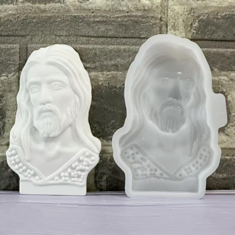 Artistic Holy Father Bust Statue Silicone Casting Mold Cement Gypsum Sculpture DIY Project Supplies Religious Mould
