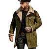 Men's Retro Suede Patchwork Multi-Pocket Outdoor Jacket Coat