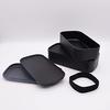 Mitani Yamanaka Lacquerware Lunch Box, 2-tier, Antibacterial, Approx. 1000ml, ZEIT Black, Made in Japan, C17602
