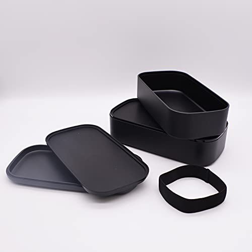 Mitani Yamanaka Lacquerware Lunch Box, 2-tier, Antibacterial, Approx. 1000ml, ZEIT Black, Made in Japan, C17602