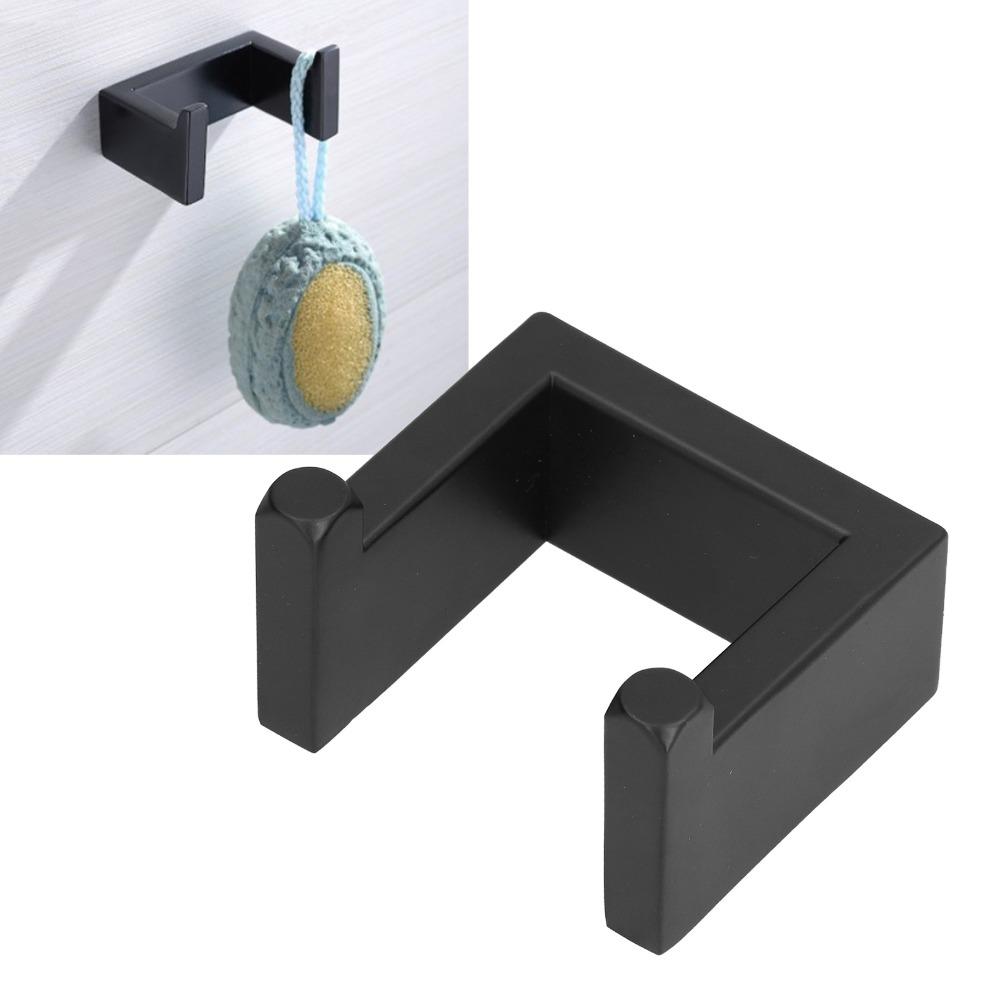 Polished Finish Towel Hook Black Robe Hook Durable Towel Bar Bathroom Kitchen Balcony