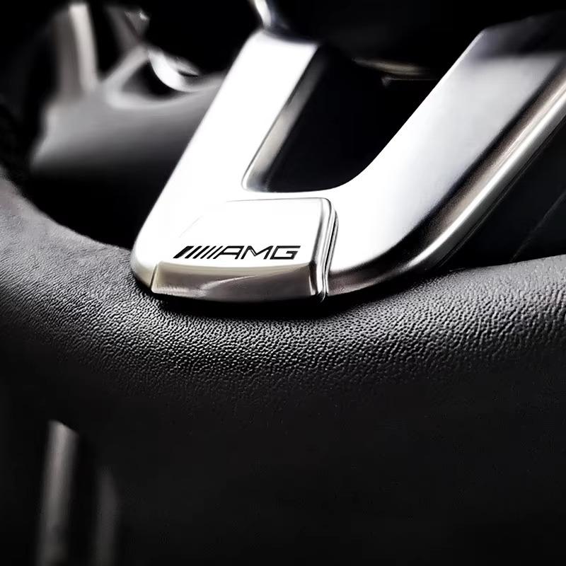 GOX3   Car Emblem Steering Wheel Sticker Decoration For Mercedes Benz AMG Smart Maybach W204 GLC CLA W205 W203 Interior Mouldings GE538