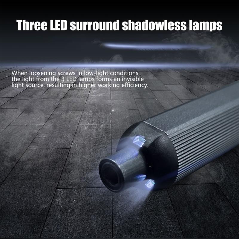 Cordless Electric Screwdriver Set 76 in 1 Precisions Bit Builtin LED Light Alloy Construction Electronics Repair Tool