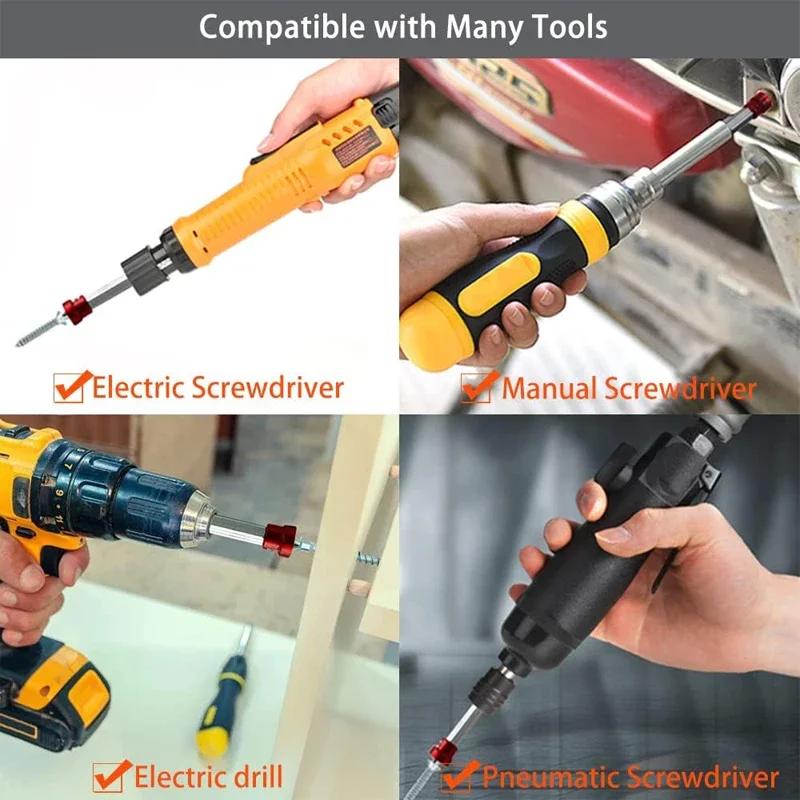 1/2/3Pcs Magnetic Screwdriver Bit PH2 Cross-head 1/4 Inch Hex Shank Screwdriver Holder Ring for Working Electric Screwdriver Kit