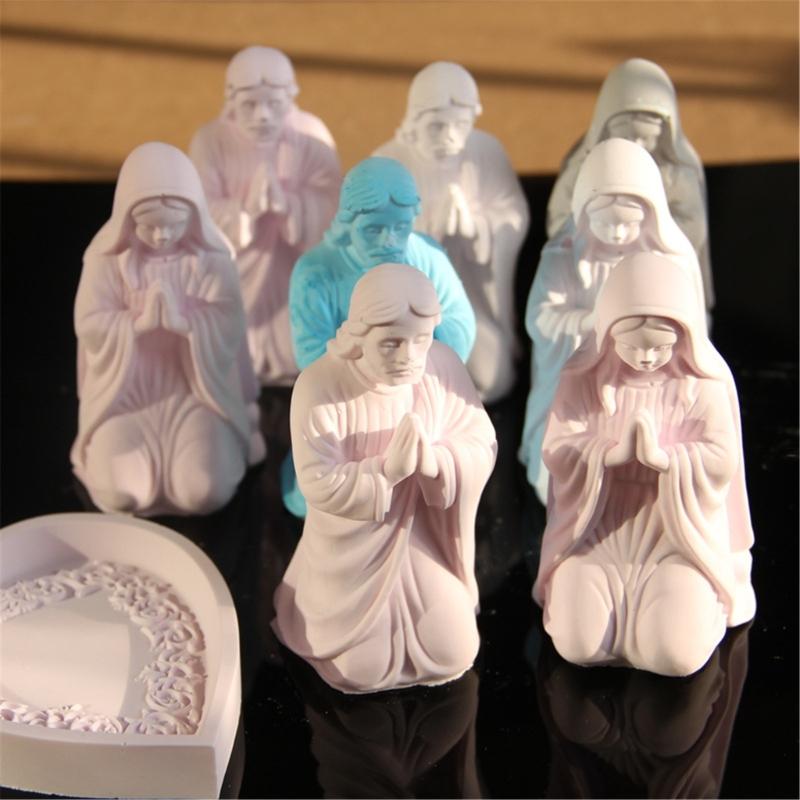 Heart Silicone Tray Mold Heat Resistant Easy Demolding Heart Plate Silicone Mould For Rosary Stand Soap Jewelry Tray