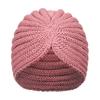 Women Bandana Turban Winter Knit Turban Cap Center Cross Hair Scarves Boho Warm Headband Muslim Hat