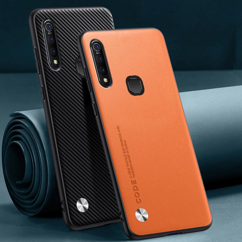Luxury PU Leather Case For Vivo Z5X Back Cover Matte Silicone Shockproof Full Protection Phone Case For Vivo Z1 Pro Z1Pro Coque