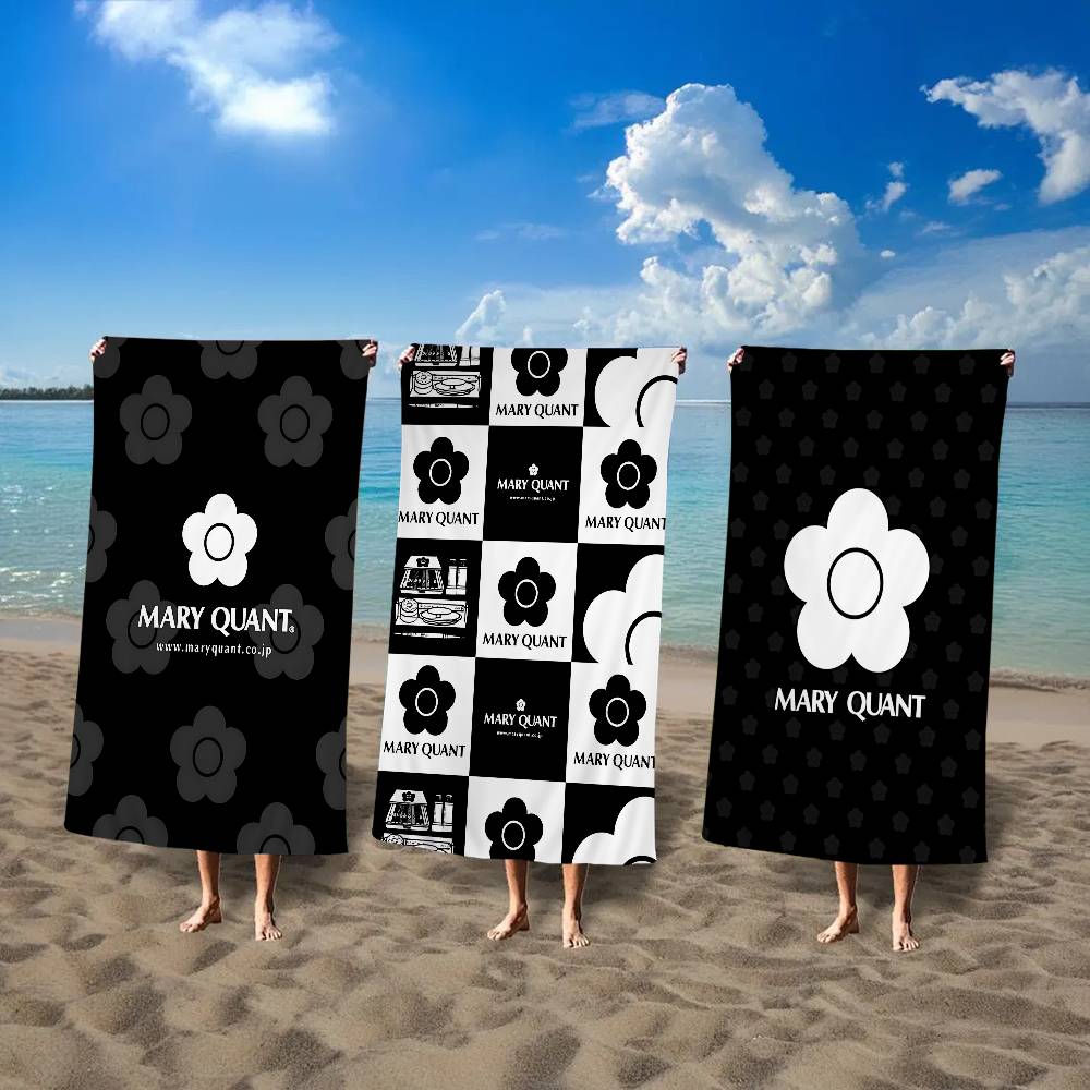 Ka Chen Muda Girls White Fashion Logo Q-Quant M-Mary Beach Towel Colorful Bath Towels For Microfiber Quick Dry Sand Free Beach Yoga Spa Gym