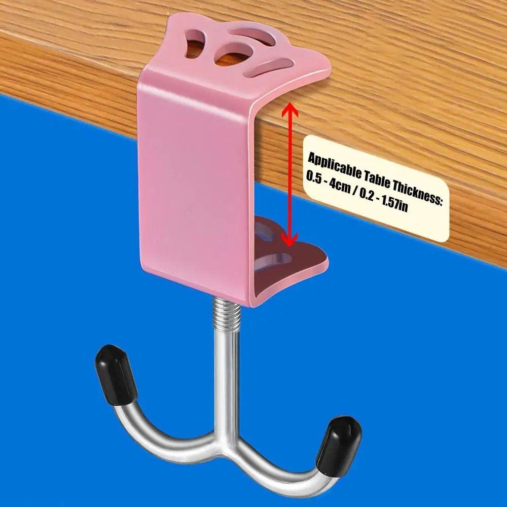 Adjustable Desk Side Hook Double Hooks Handbag Rack New Backpack Holder