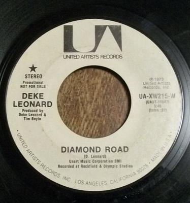 7-Zoll Schallplatte DEKE LEONARD - Diamond Road / Turning In Circles UAXW215WPROMO United Artists  1973 US Rock Gebraucht