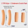 Underarm Crutch Accessories: Double Crutch Sleeves, Grip Handles, Thick Sponge Pad Covers, Soft Underarms