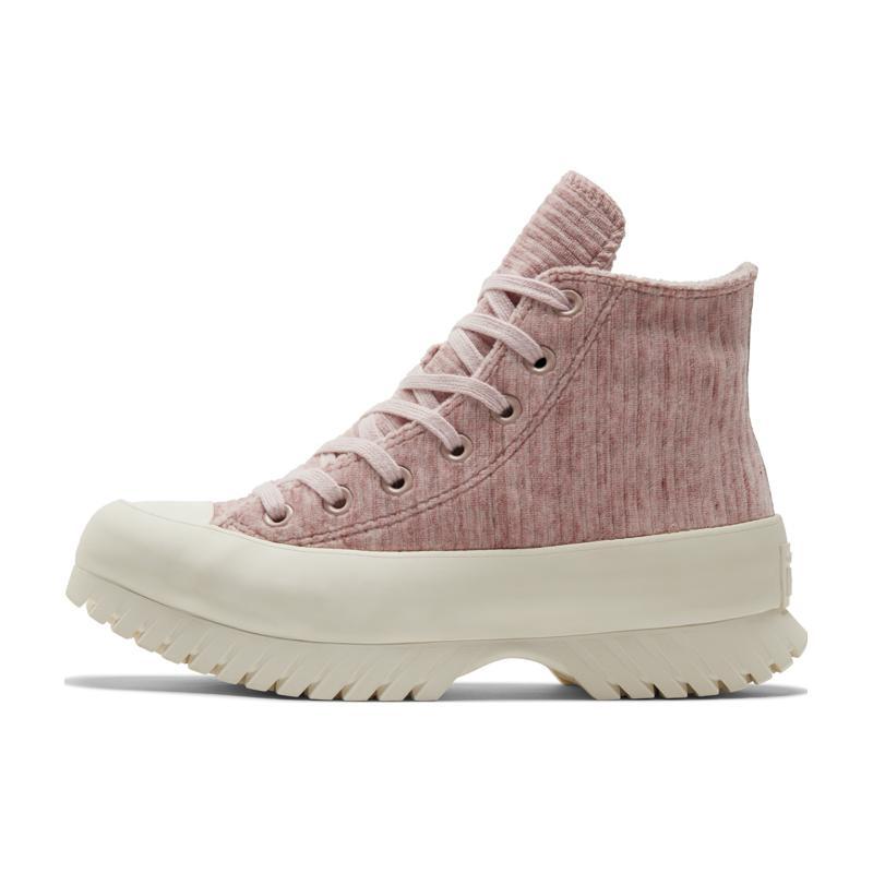 Converse Chuck Taylor All Star Lugged 2.0 Fleece Comfortable and Versatile High Top Canvas Shoes Unisex Pink White
