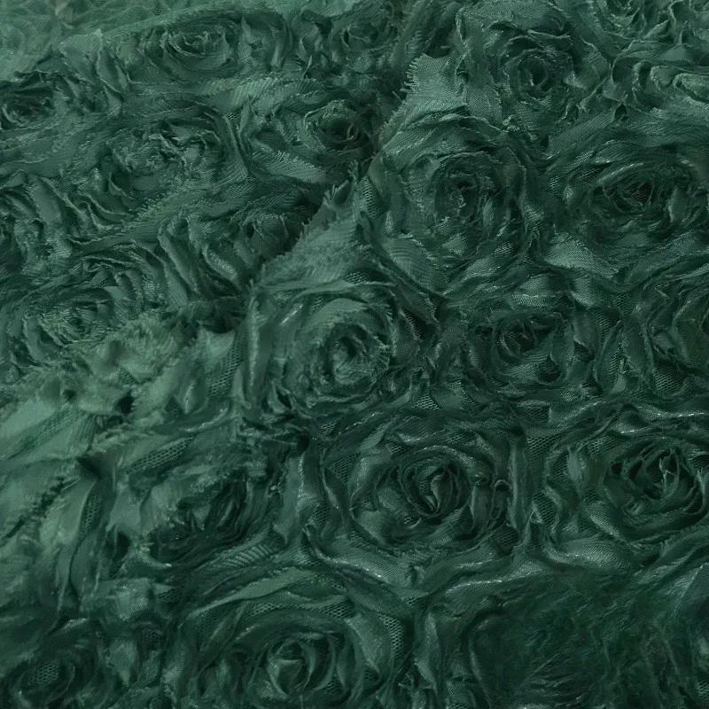 100x130cm High Quality 3D Rose Flowers Fabric Lace Craft Dress Wedding Party Carpet Background Decoration Patchwork Sewing Telas