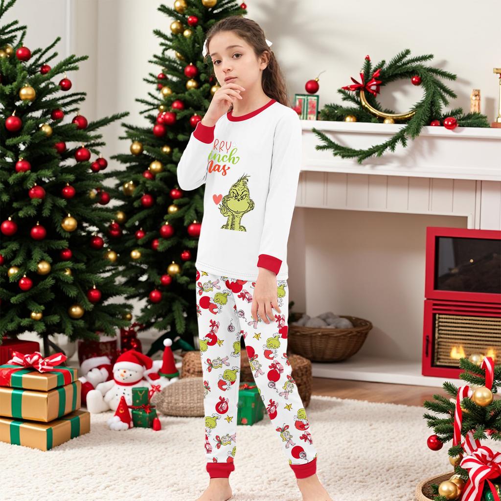 Christmas Prints Family Matching Long Sleeve Tops+Parhts Set Family Matching Sets