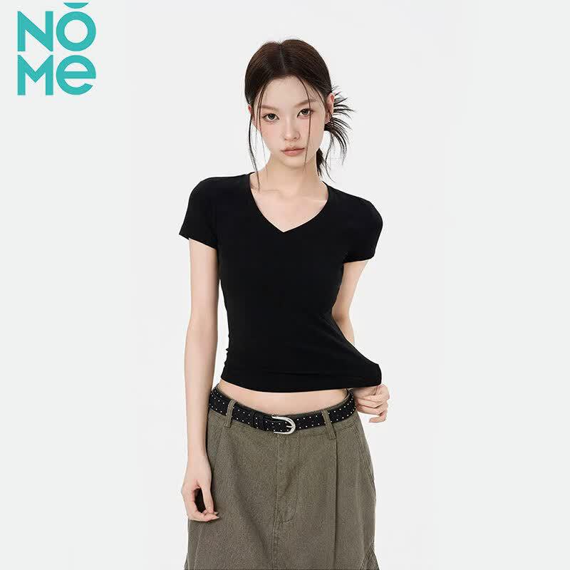 NOMe Women's V-Neck Slim Fit T-Shirt