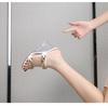 1098 Series Cm Heel Cm Platform Wedge Heel Slippers Shallow Women's Chain Simple Transparent Crystal Shoes LFD