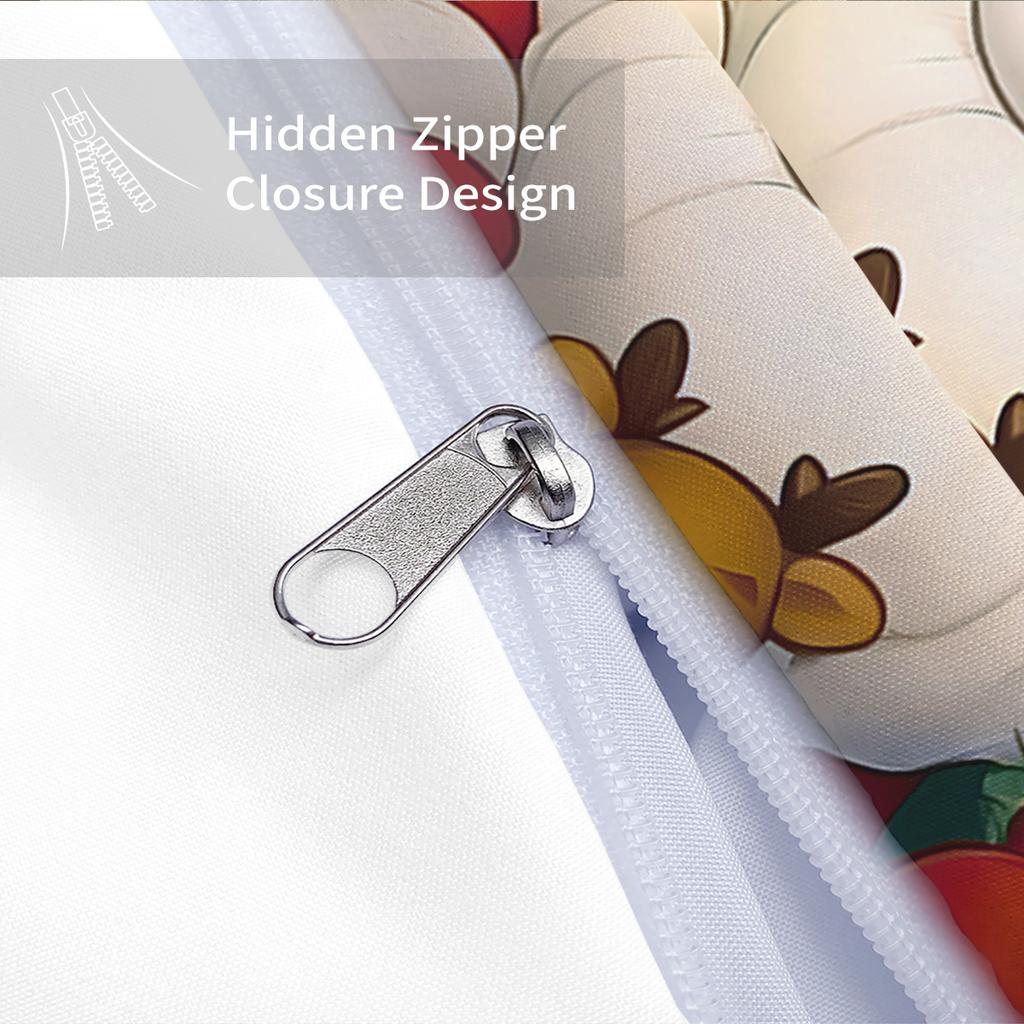 3-teiliges Cartoon Weihnachtsmann bedrucktes chiploses Bettbezug-Set, Mehrgröße Schlafsaal Schlafzimmer, Weich und bequem, Maschinenwaschbar