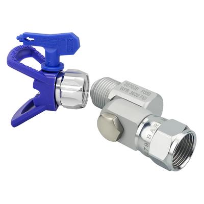 3-Piece Airless Spray Paint Machine Set: 1 Blue 215 Nozzles with Gaskets + 1 Blue Base + 1 Universal Joints, Airless Spray Gun Nozzle Set, Suitable