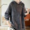 Sweatshirt for Women Cotton Oversize Hooded Fleece Thickened Loose Round Neck Casual Pullover Long Sleeve Top Sweatshirt