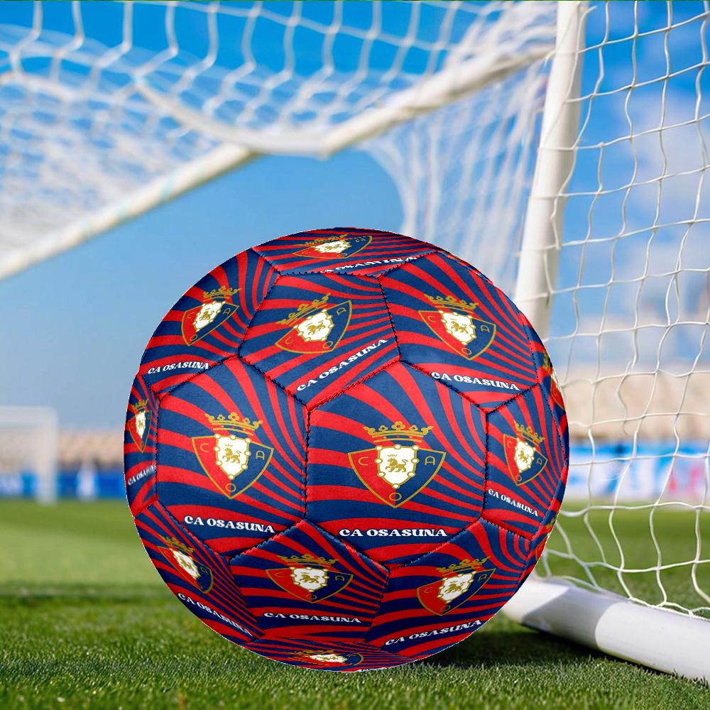 Red And Blue Shield Atletico Soccer Ball Size 5 Soccer Ball, Machine-stitched, Soft and Comfortable, Suitable for Training and Matches Fan Gift
