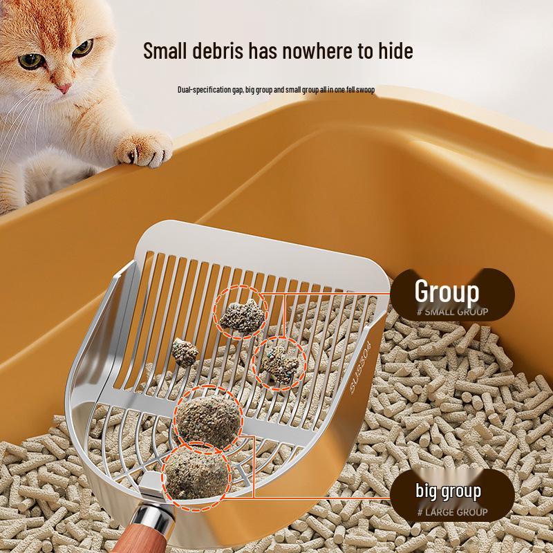 Stainless Steel Cat Litter Scoop with Fine Holes for Tofu and Mineral Litter
