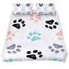 Dog Lover Duvet Cover Hand Drawn Paw Print Doodles Circular Pattern Drawing Style Animals Bedroom Decorations Coral Turquoise