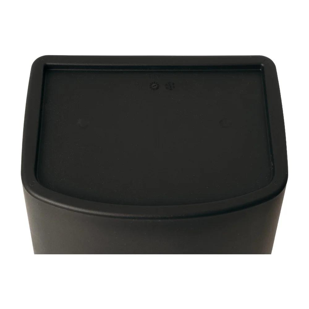 11 Gallon Rectangular Trash Can Plastic Wastebasket Flip Open Lid Durable Indoor Use Easy Clean Surface