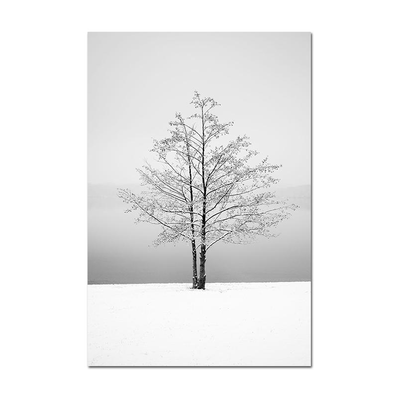 

Минималистский черно-белый современный фото настенный рисунок на холсте постер зимняя природа картина для гостиной домашний декор Cuadros 21x30cm No Framed