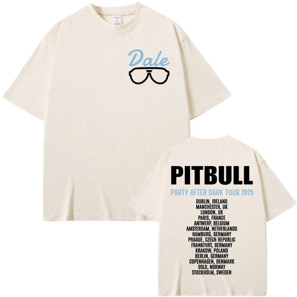 Pitbull Party After Dark EU 2025 Tour Graphic Concert T Shirt Men Women Harajuku Hip Hop Gothic Short Sleeve T-shirts Streetwear