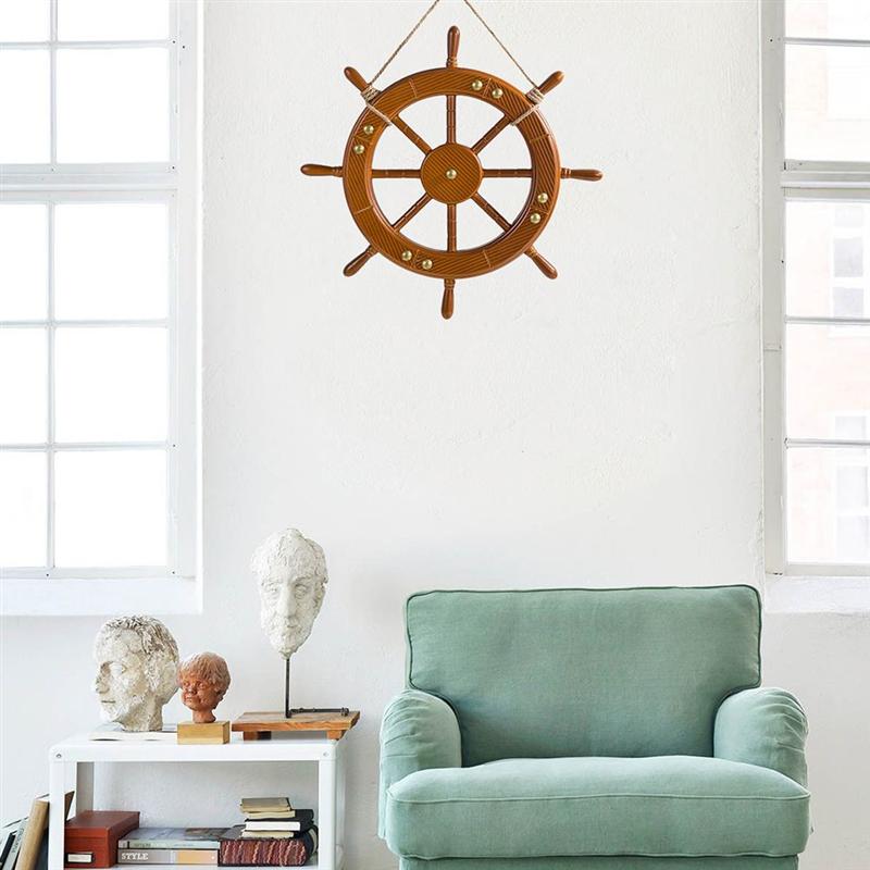Wheel Ship Nautical Wooden Steering Wall Wood Hanging Boat Marine Vintage Boat Wheel Mirror Boat Wheel Mirrorative