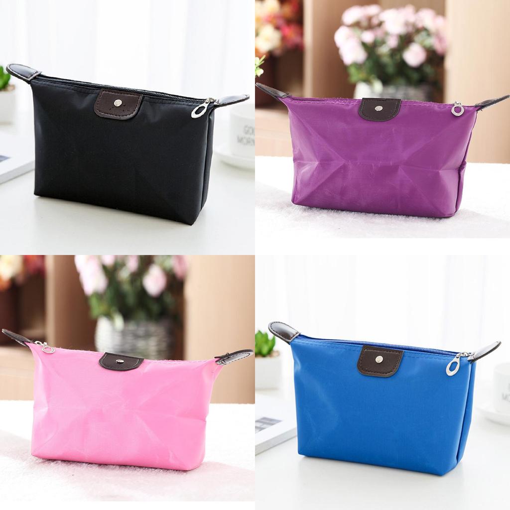 Style Dumpling Shape Cosmetic Case Nylon Travel Makeup Storage Bag For Women And Teens