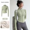 1011 spring running fitness top fleece thickened yoga clothes sports jacket women's morning running tight and thin long sleeves