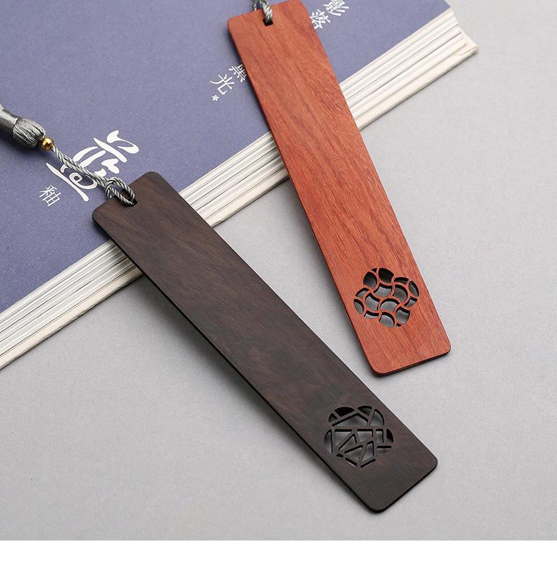 Rosewood Hollow Design Bookmark In Gift Box - Chinese Style Wooden Crafts Festival Gift