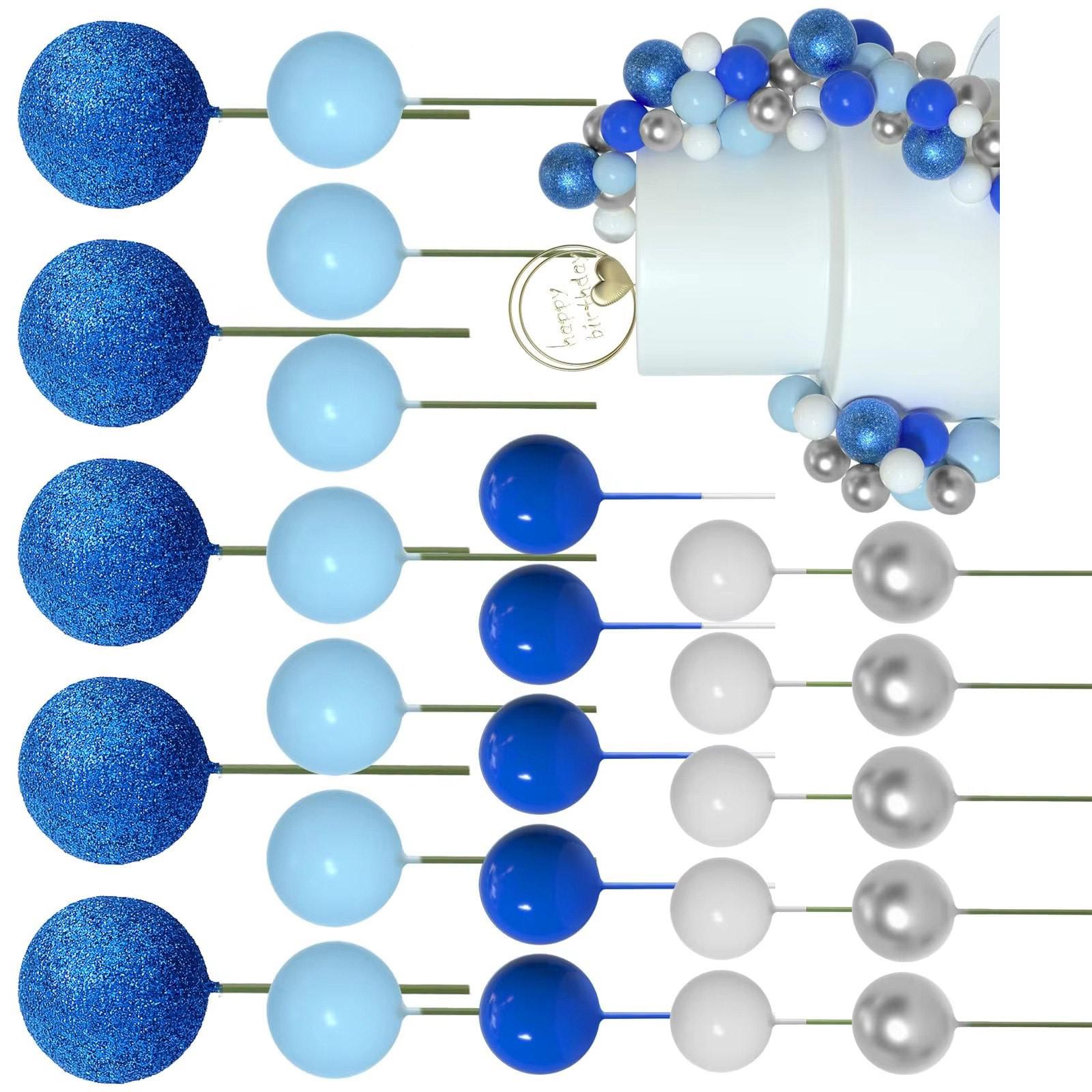 

Набор для украшения торта из 50 штук, круглые топперы, декоративные шпажки для закусок, украшения для праздничного торта, подходит для фестивальных мероприятий темно-синий