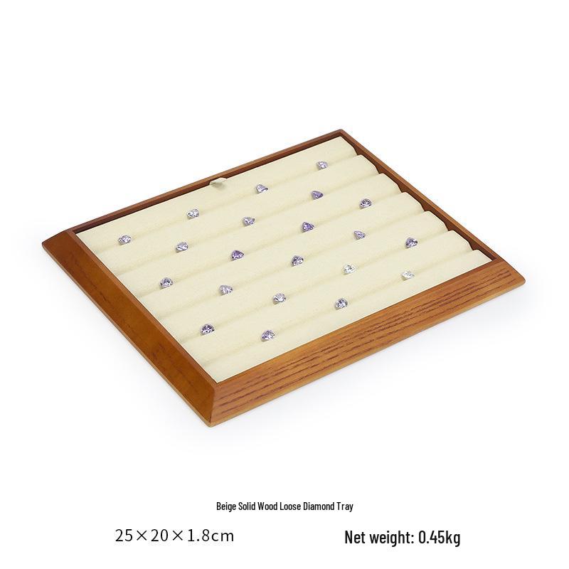 Ya Yu Holz Edelstein Präsentations- und Aufbewahrungstablett für Schmuck und Perlen