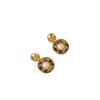 2025 Autumn/Winter Gold Irregular Leopard Print Geometric Stud Earrings - High-End Niche Design