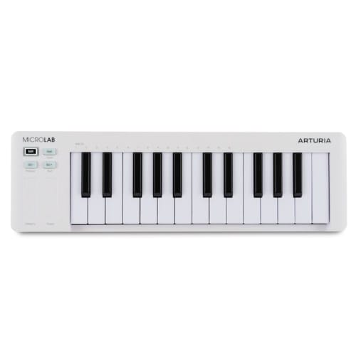 Arturia MicroLab MK3 Keyboard Controller, 25-Key, Velocity-Sensitive, High-Quality Slim Keyboard with USB-C Connection, White (MICROLAB MK3 WH)