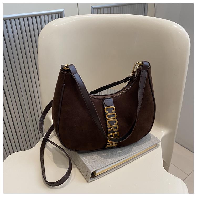 2024 Retro Suede Crossbody: Versatile Small Handbag & Shoulder Bag