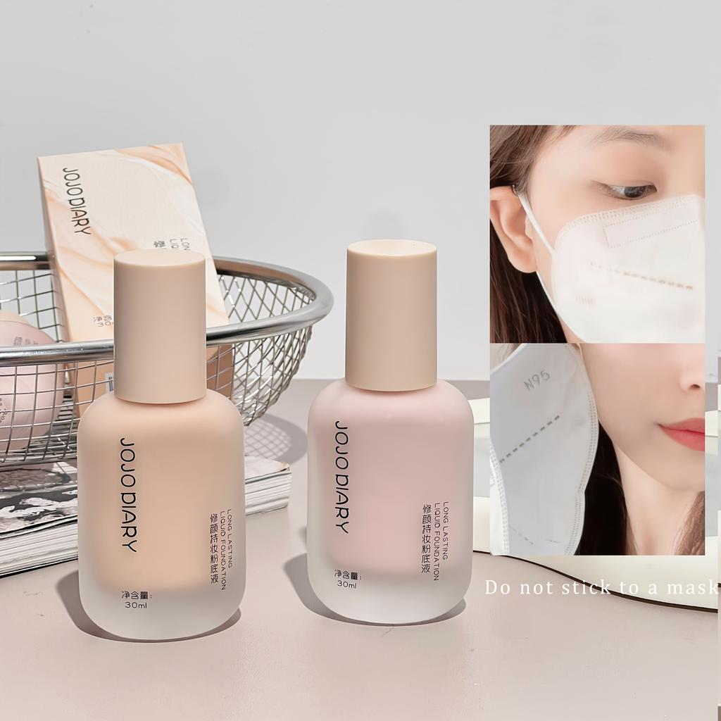 Liquid Foundation Natural Finish Light To Medium Coverage, Waterproof & Sweat-Resistant, Long-Lasting Makeup Cream Easy To Apply & Blend