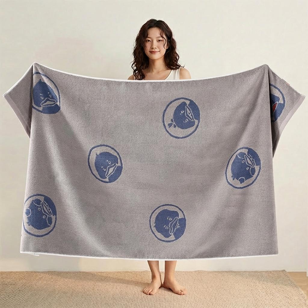 100% Cotton Cartoon Beach Towels - Extra Large, Thick & Absorbent, Suitable for Children, Maternity & Baby Use