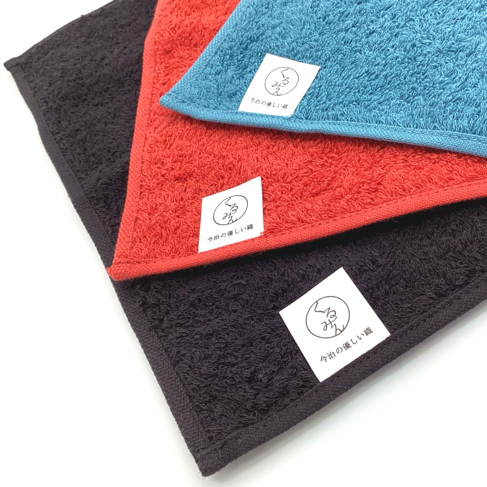 Kyosuke Hand 25 X 25 Onigiri Kurumin Embroidered Food Paper Band Japanese-made Towel, Imabari-made, 100% Cotton, Approx. Cm, (Rice Ball) Design, Blue,