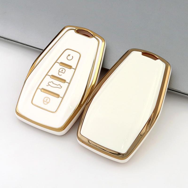Gold Edge Fashion TPU Auto Shell Holder Bag For Geely Coolray Atlas Boyue NL3 Emgrand X7 EX7 SUV GT GC9 Borui Car Key Cover Case