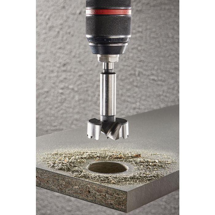 Fraise à Bois d'Encastrement - wolfcraft - 3322000 - Diamètre 35 mm - Longueur 90 mm - Acier Chrome Vanadium