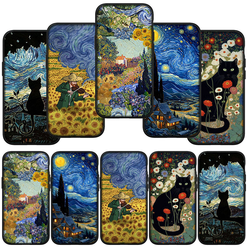 Phone Case for Samsung Galaxy S25 S23 S22 S24 Ultra FE S8 A05 A06 A15 A16 A36 A37 A35 A54 A55 A56 A57 A25 A26 A53 Starry Night Van Gogh Painting Cover