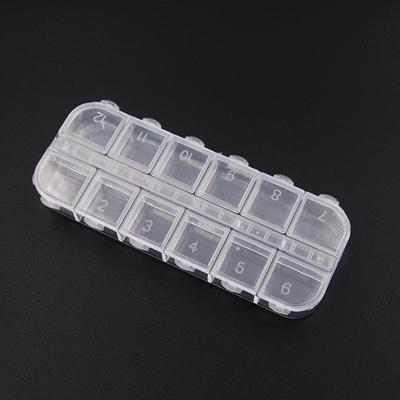 Caja de Plástico para Uñas Estuche Contenedor de Almacenamiento para Pedrería Guardar Brillo Falso Pedrería Brillante