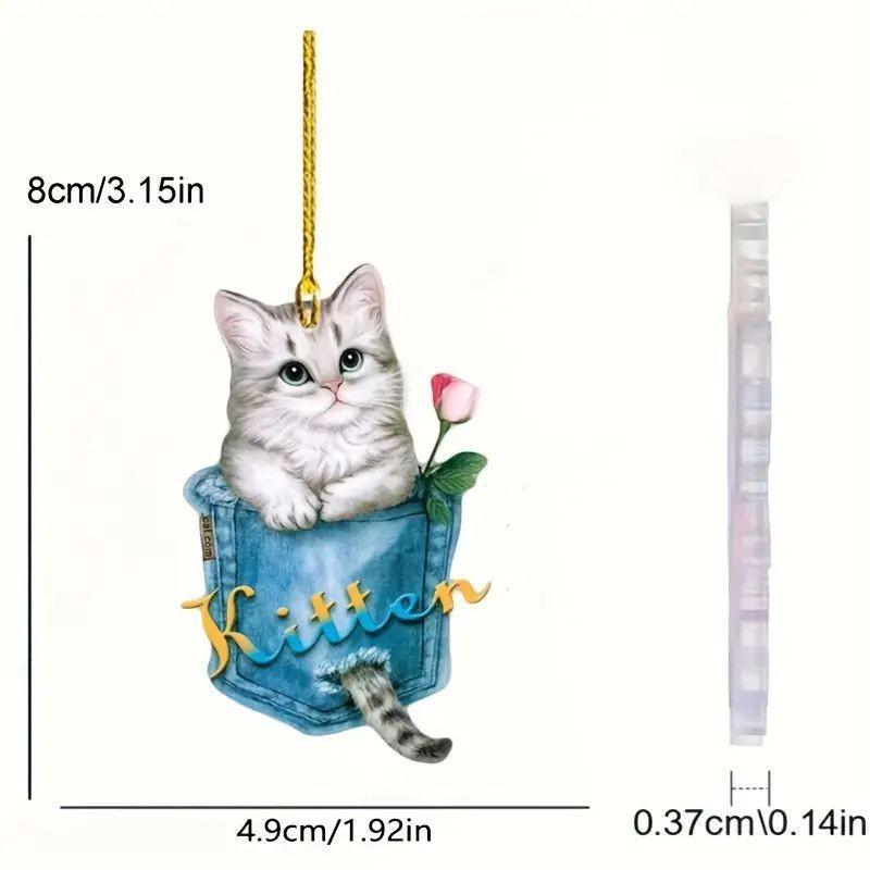 

Современное акриловое подвесное украшение для кошек для автомобилей, забавный мультяшный стиль для любителей домашних животных